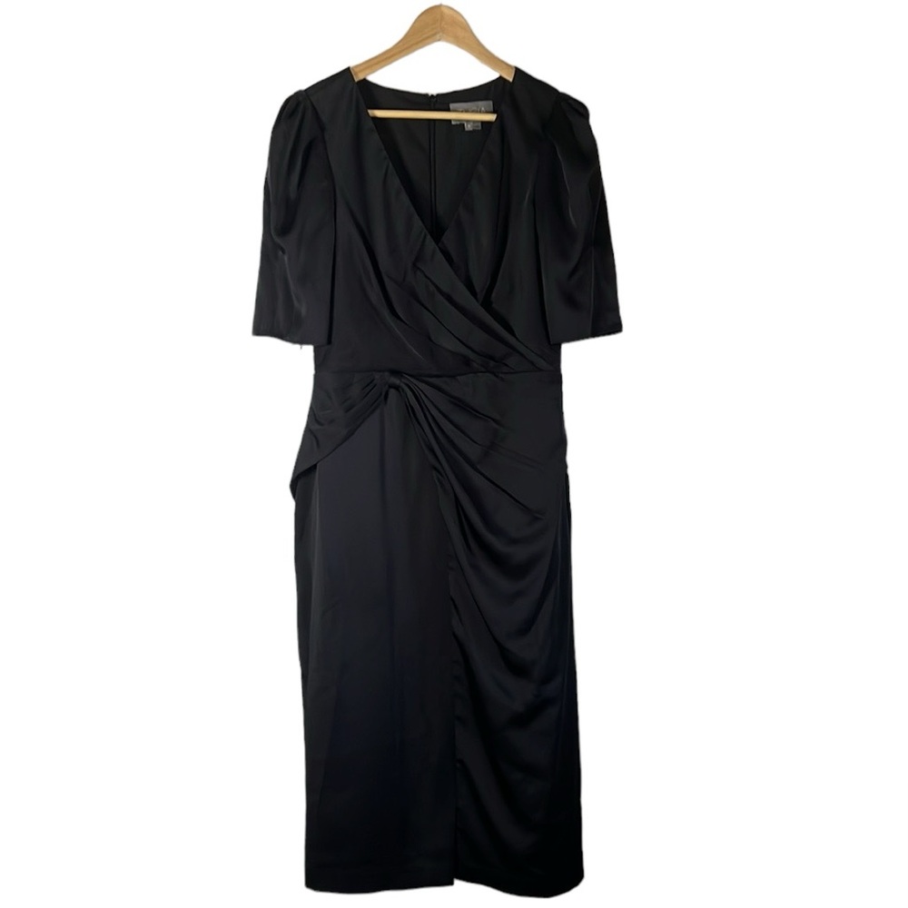 Theia Black Midi cocktail Dress - Picture 7 of 15
